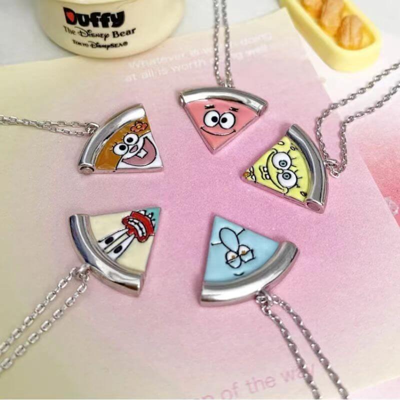 SpongeBob Pizza Slice BFF Necklace Set for 5