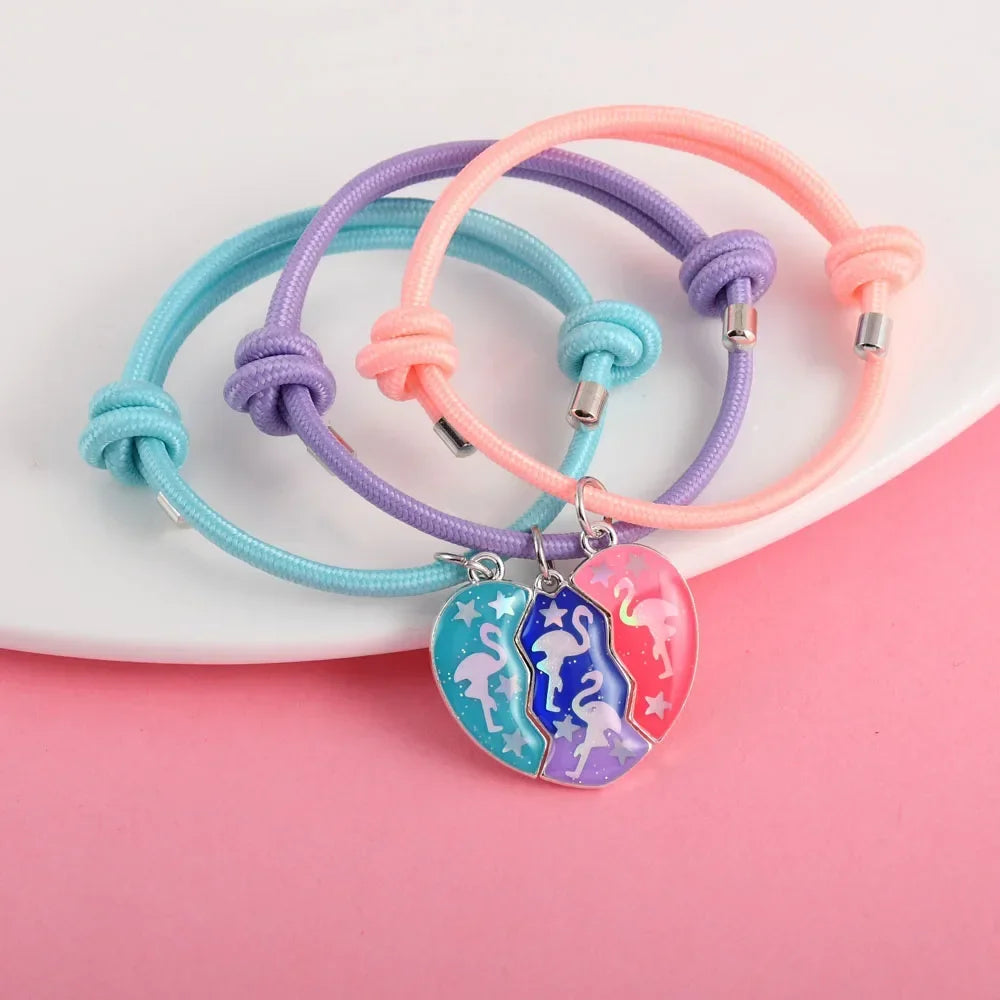 3 Best Friends Heart Bracelet